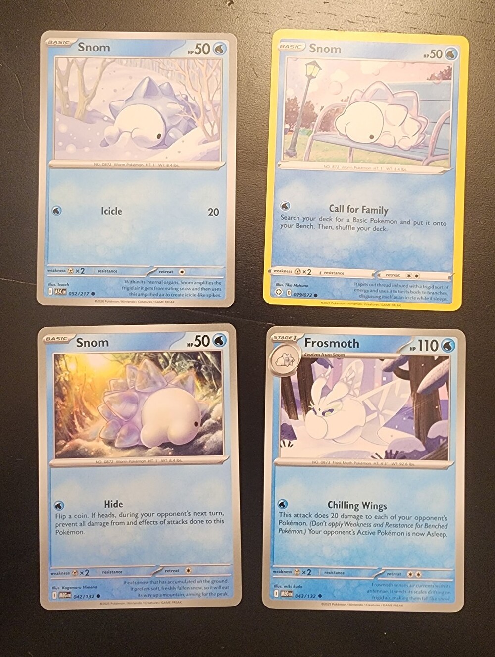 Snom & Frosmoth Trading Cards - Blue